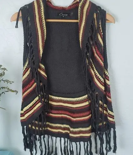 Cecico COPY - multicolored sweater vest with frin…