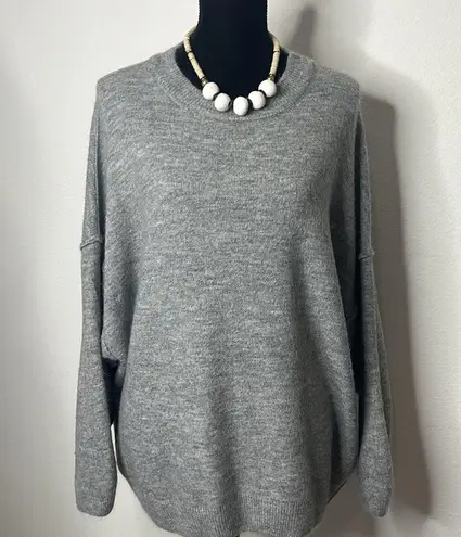 Zenana  size XL over sized gray sweater with exposed stitching