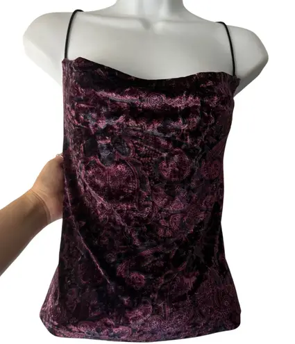 Rampage Y2k Velvet Burnout Paisley Cami Top Fairy Grunge M Going Out Whimsigoth Purple Size M