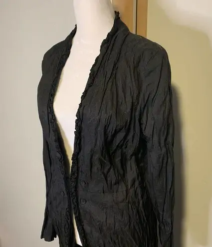 Ronen Chen black long sleeve duster jacket Size 10