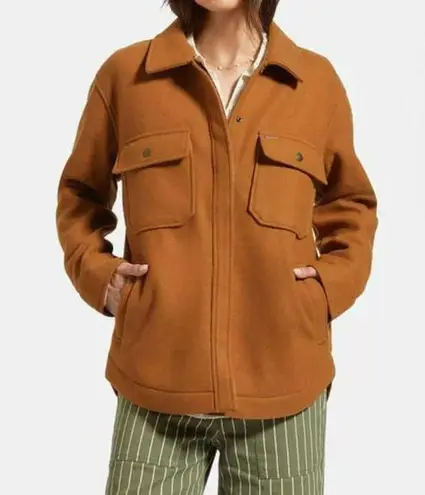 Brixton Durham Shirt Jacket Shacket Washed Copper Brown Size Large Long Sleeve
