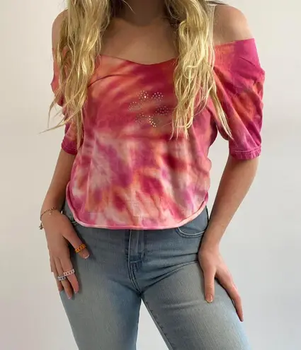 Custom Reworked Tie Dye Bedazzled Tee Size undefined