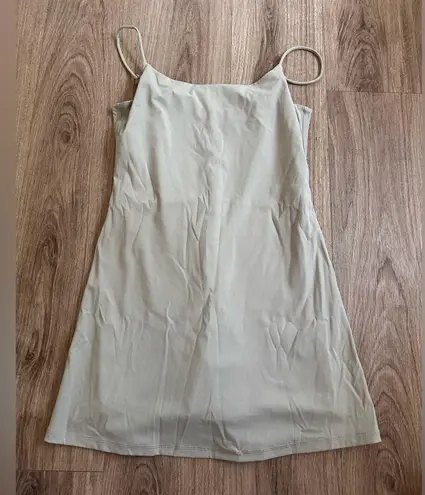 Elodie Beige Slip Dress - Size Small | Minimalist Spaghetti Strap Mini