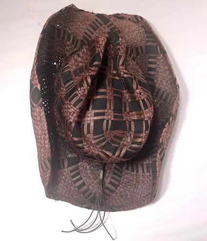 Renegade Cowboy Western Hat | Weaved Straw Black & Brown | Embellished | sz S/M
