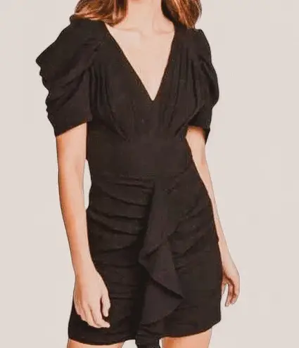 C/MEO COLLECTIVE Soaked Black Mini Dress – Modern Romantic Rufflecore Medium