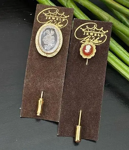 Park Lane Vintage Jewels Rose Flower Intaglio & Mini Victorian Cameo Stick Pins
