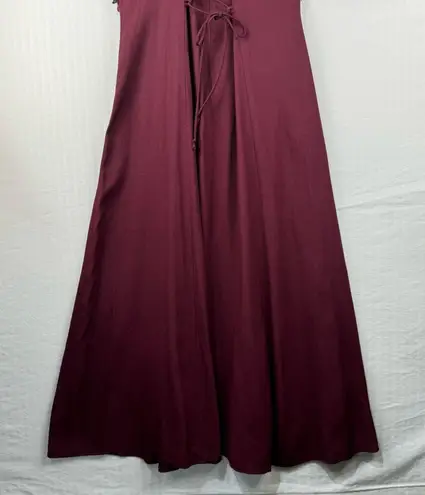 Jody California Maroon Velvet Maxi Dress Holiday Vintage Size 9 USA Made Red