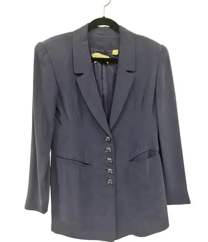 Dana Buchman Blazer Jacket Periwinkle Purple Women's Sz 6 W/ Glass Button