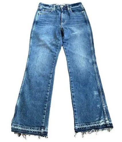 AMO Denim Chloe Crop Pant in Crush Size 27 Bella Crop High Rise Straight Ankle Blue