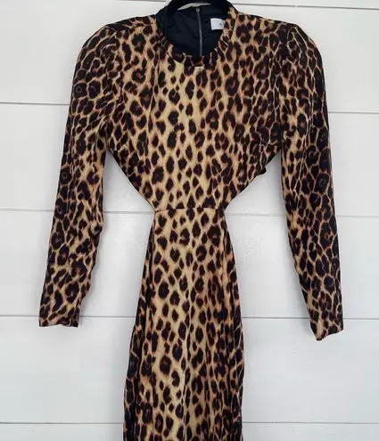 ALC Frank ALC Leopard Cutout Gabriela Silk Blend Dress