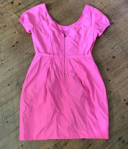 J Crew barbiecore scoop neck size 6 bodycon mini dress Pink