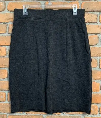 NYDJ Womens 6 Skirt Charcoal Gray Ponte Knit Pencil Skirt Career Office Wear