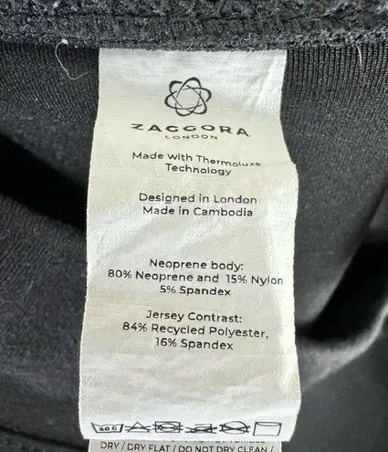 Zaggora London Hot Pants Black Neoprene Yoga Workout Leggings Thermal Fit Size 2