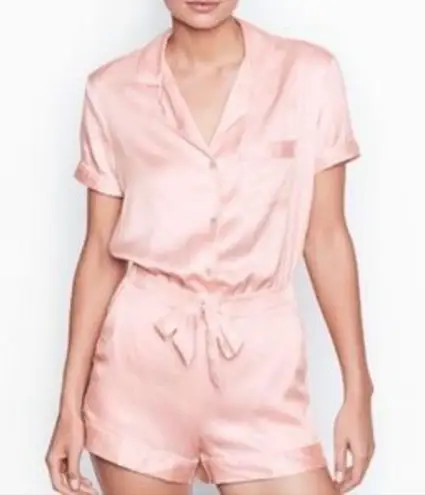PINK - Victoria's Secret Victoria Secret light pink silk romper size S