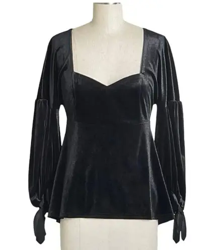 Modcloth  Y2K Peasant Contessa of Charm Velvet Top Blouse Size Small NWT #CA-2498