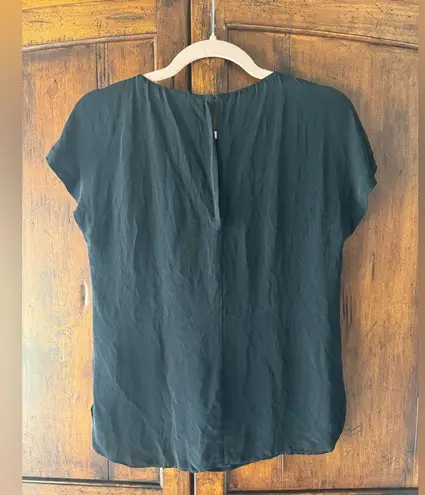 Babaton | Silk Black Short Sleeve Relaxed Blouse | S