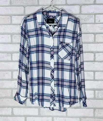 Rails Hunter Pink and Blue Plaid Button Down Long Sleeve Shirt Size XS