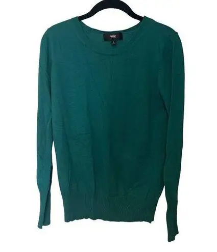 Teal Mosino Crewneck Sweater Long Sleeve Knit Pullover Casual Wear Size L Green Size L