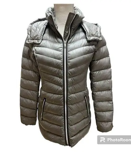 Cole Haan  Signature Puffer Jacket Womens XS Gray Quilted Down Coat