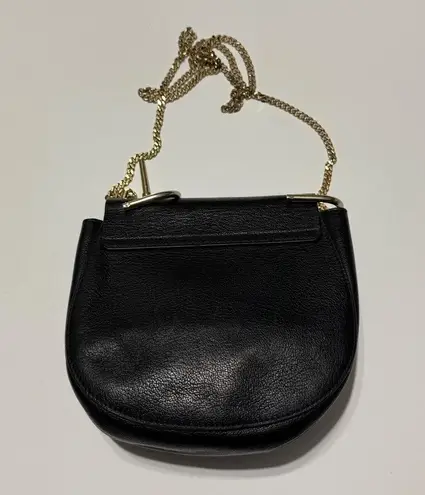 Chloé Chloe - Black Grained Lambskin Leather "Drew" Crossbody Bag