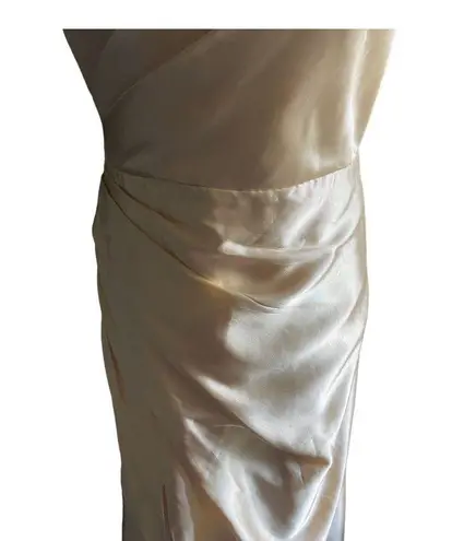 TS Couture -SATIN FEEL CREAM COLOR GOWN-SIZE SMALL