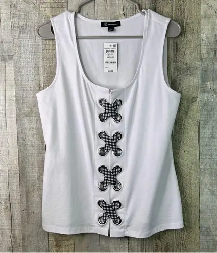 Inc International Concepts Medium Gingham Black & White Lace