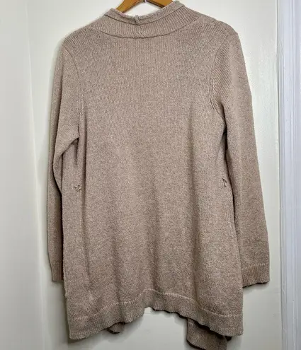 Motherhood Maternity Open Front Cardigan Sweater Large Beige Pockets