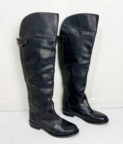 Hinge Over the Knee Leather tall boots In Black Size 7.5 Equestrian Bohemian