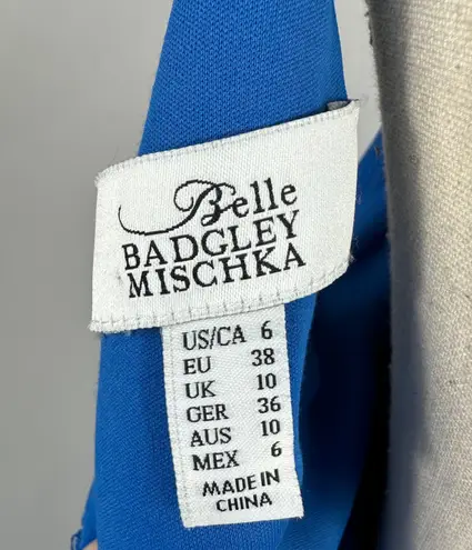 Badgley Mischka Fallon Popover Gown Crepe Cobalt Blue