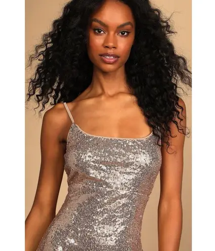 Lulus Glam Ma'am Gold Sequin Bodycon Mini Dress Women’s Size Medium Bridal Party