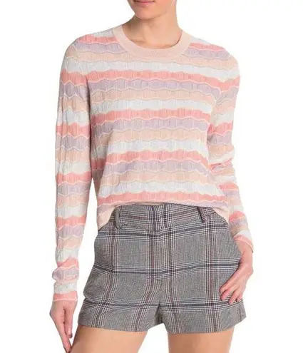 Veronica Beard Alyssa Retro Striped Crew Knit Sweater L