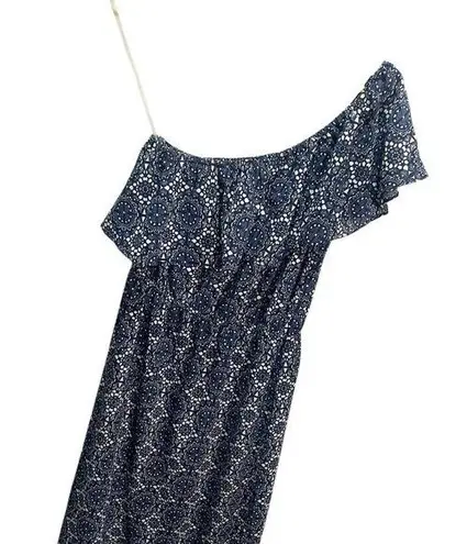 Allison Joy Evereve One Shoulder Ruffle Romantic Dress Size S Boho Midi Flounce