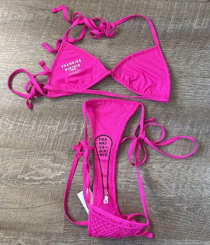 frankie's bikinis Frankie’s Bikinis Naia Triangle Halter Bikini Top Size XS & Naia Bottom Size S