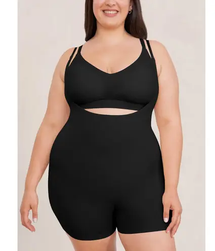 Shapermint Essentials Open Bust Bodysuit Shaper Short Womens M Black Seamless Size M