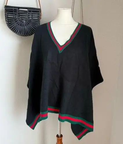 Tuckernuck Camden Knit Poncho Soft Sweater, Size OS Red Size L