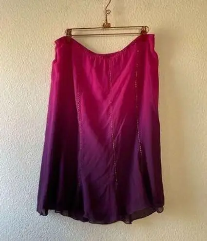 Lane Bryant NWOT  100% silk ombré beaded y2k skirt size 14/16