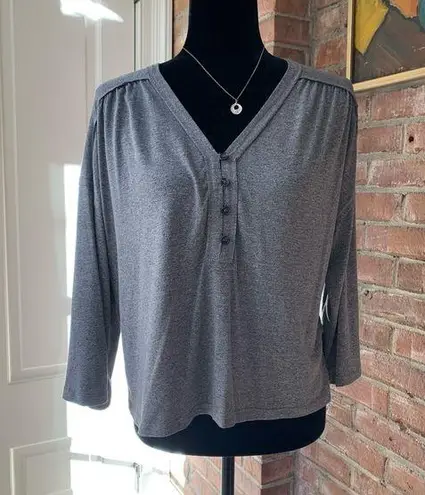 True Craft  Gray Baby Doll Soft Stretch Top Small