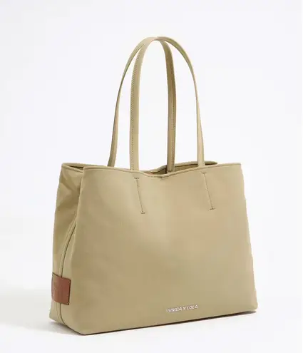 Bimba Y Lola Large Gabardine Chihuahua Shopper Tote Bag Natural