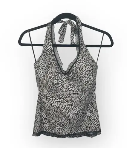 Papillon new Blanc š® Bustier Halter Top š® Eyelash Lace Trim š® Leopard š® L