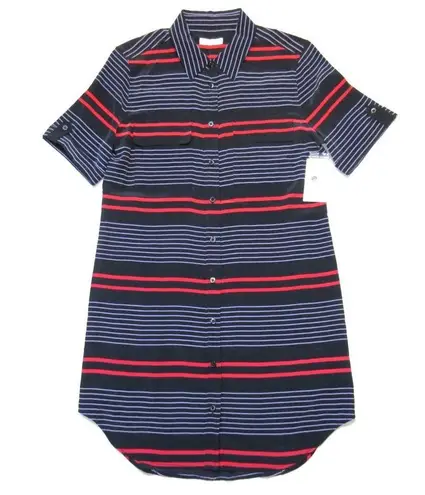 Equipment NWT Short Sleeve Slim Signature in Eclipse Button Down Shirt Dress S