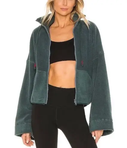 Free People  movement climb high oversized crop zip up fleece jacket RARE color