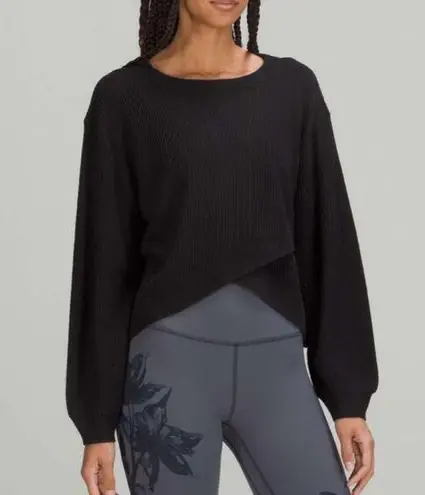 Lululemon  reversible crossover sweater black ribbed