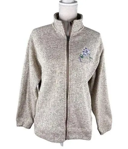 Vintage Wild Wings Collection Zip Jacket Sweatshirt Sweater Hummingbird L Purple Size L