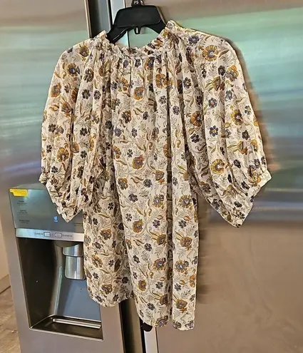 Cleobella ππ Helena Puff Sleeve Peasant Blouse ~ Floral Polka Print Medium NWT