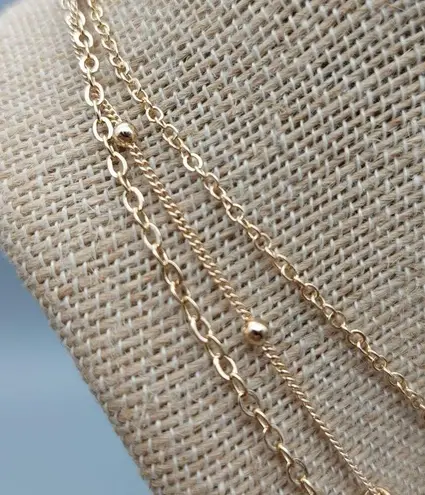 Ettika Layered Pendant Necklace in Gold Tone Saturn Chain Discs Crystals 15" Lon