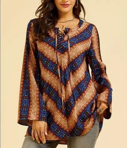 Suzanne Betro Weekend Blouse Boho Flowing Lux Blouse