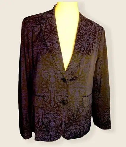 Chico's  black and purple jacket jacquard type design