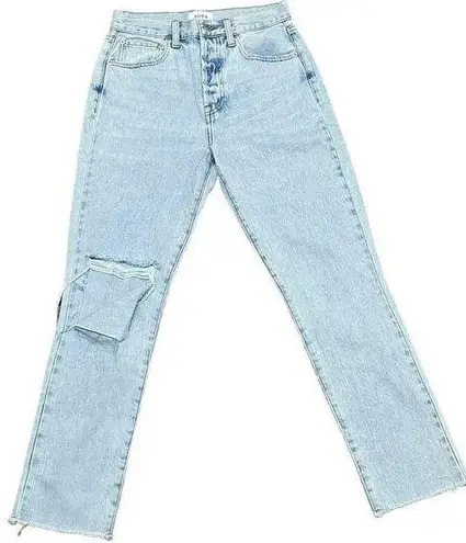 Pistola Presley High Rise Straight Leg Distressed Jeans in Light Wash Size 26