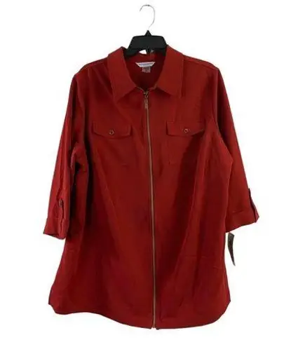 Allison Daley Women's Knee Deep Brick Red Zipper Top