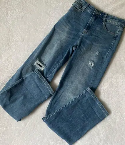 Risen  - HIGH RISE WIDE STRAIGHT LEG VINTAGE WASH JEANS. SIZE 26 NWT